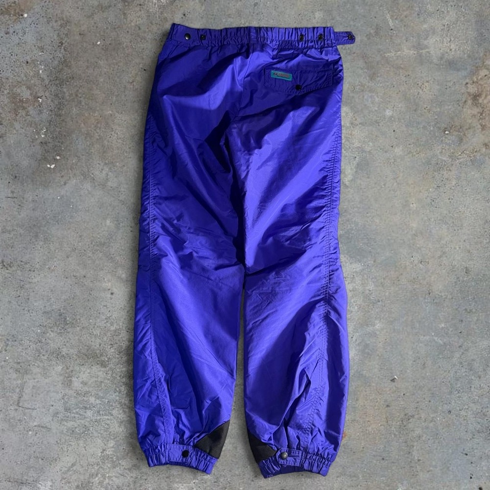 Vintage Columbia Bugaboo Mens Small Purple Ski Snow Pants 90s Insulated Nylon